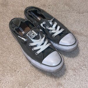 Charcoal grey womens slip on converse sneakers size 8
